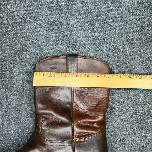 Justin Classic Roper Western Boots Men's Size 11D Brown Leather Pull On Cowboy - Picture 15 of 16